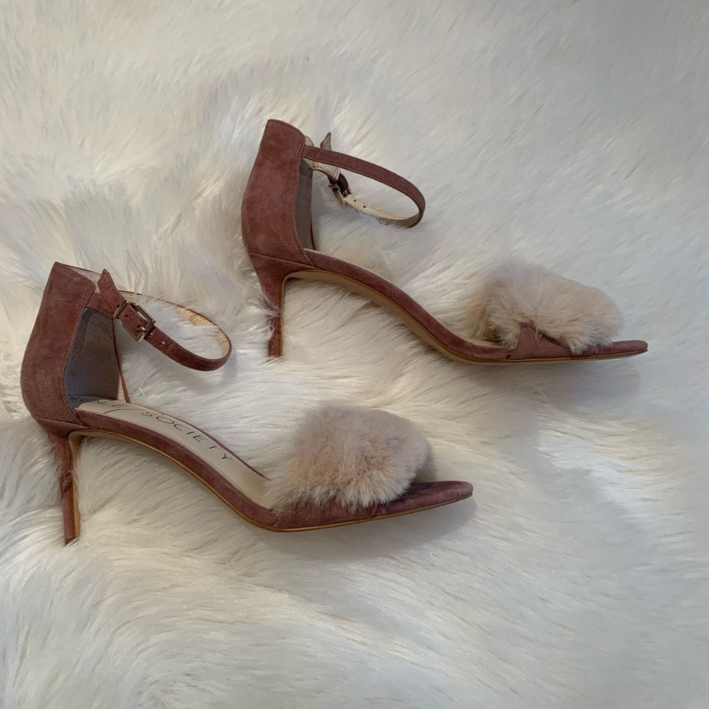Sole Society Annaya Faux Fur Heels                    Size 8 1/2 M